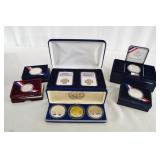 9 Silver coin Presentations in boxes