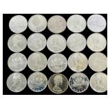 Twenty Unc. 1966-7 Canadian .999 Silver Dollars