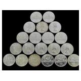 Twenty 1961 Canadian .999 Silver Dollars BU