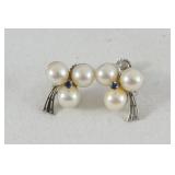 14kt White Gold Pair of Pearl Earrings