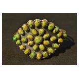 Outstanding Zuni Green Turquoise Sterling Bracelet