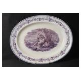 H.K. Browne (Phiz) mulberry purple large platter