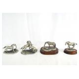 Four Pewter Horse sculptured by Brian Rodden