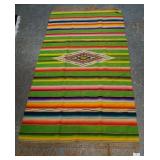 Mexico Saltillo Green Rainbow Serape