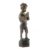Bronze of young Boy smoking cig by J. Bastiane