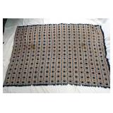 Antique early American blue/white coverlet