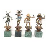 Four Bronze Kachina sculptures by CA Pardell