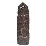 Balinese carved wood sculpture of Saraswathi