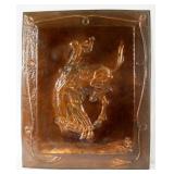 Bucking horse & Rider Copper relief plaque