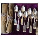 13 pcs Early American coin silver circa 1840