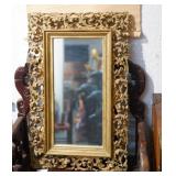 Wood carved frame mirror