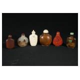18-19th cent Chinese snuff bottles (6)