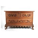 Highly Carved Chinese  3 drawer chest