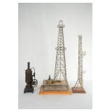 Oil derrick model in custom case plus 2