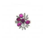 14kt Cocktail diamond and ruby ring