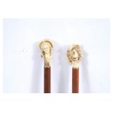 2 Canes with figural tips