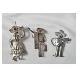 Taxco Mexico sterling silver pins - 3