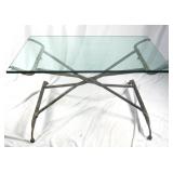 Antique French Wrought Iron & Glass top table