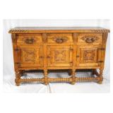 Spanish oak sideboard with iron pulls
