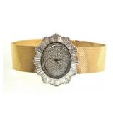 Vintage 14k Gold Diamond Ballerina Watch