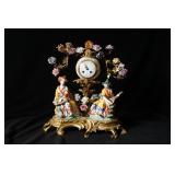 Louis XV Style Gilt-Bronze and Porcelain Clock