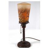 "Handel" Arts and Crafts Boudoir etched glass lamp