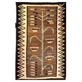 Navajo rug w diamond border- corn pictorial