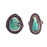 2 Turquoise Navajo rings