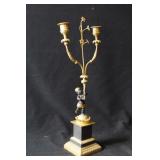 French Gilt Bronze Candelabra with Ebony Cherub