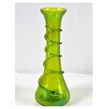 Loetz art glass green vase with serpent