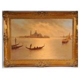Mario Rossi (1958) Oil on Canvas Venice