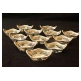12 Antique Sterling pierced nut dishes