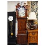 English Burlwood Mahogany Tall Clock