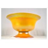 An Art Nouveau Quezal Iridescent Glass Centerpiece