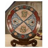 Antique Japanese Imari charger w stand
