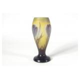 Emile Galle Cameo Glass Art Nouveau Crocus Vase