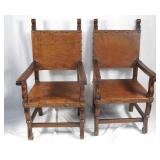 Pair of Spanish Revival Arm Chairs