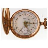 Waltham Hand-Painted Enamel Hunting Pocket Watch