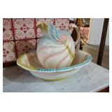 Antique porcelain pitcher and bowl