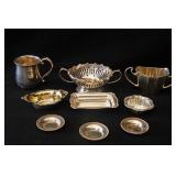 Sterling nut dishes sugars, cup, bowls -  9 pcs