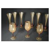 Venetian Glass stemware 9 pcs ca. 1920-30