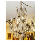 French Style Bronze and Crystal 3-Pc. Lighting Set