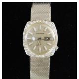 Vintage14kt White Gold & Diamond Accutron