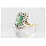 14kt Ladies Green 2.8ct Tourmaline with diamonds