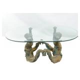 "Putti di Mare" Patinated Bronze Mermaid table