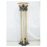 Art Deco Style three column torchiere with lions