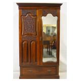 19th cent. Continental walnut armoire