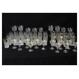Czechoslovakian crystal stems and water glasses