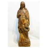 19th century Wood Carved  Madonna