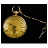 Antique 18 kt Gold Keywind open face pocket watch